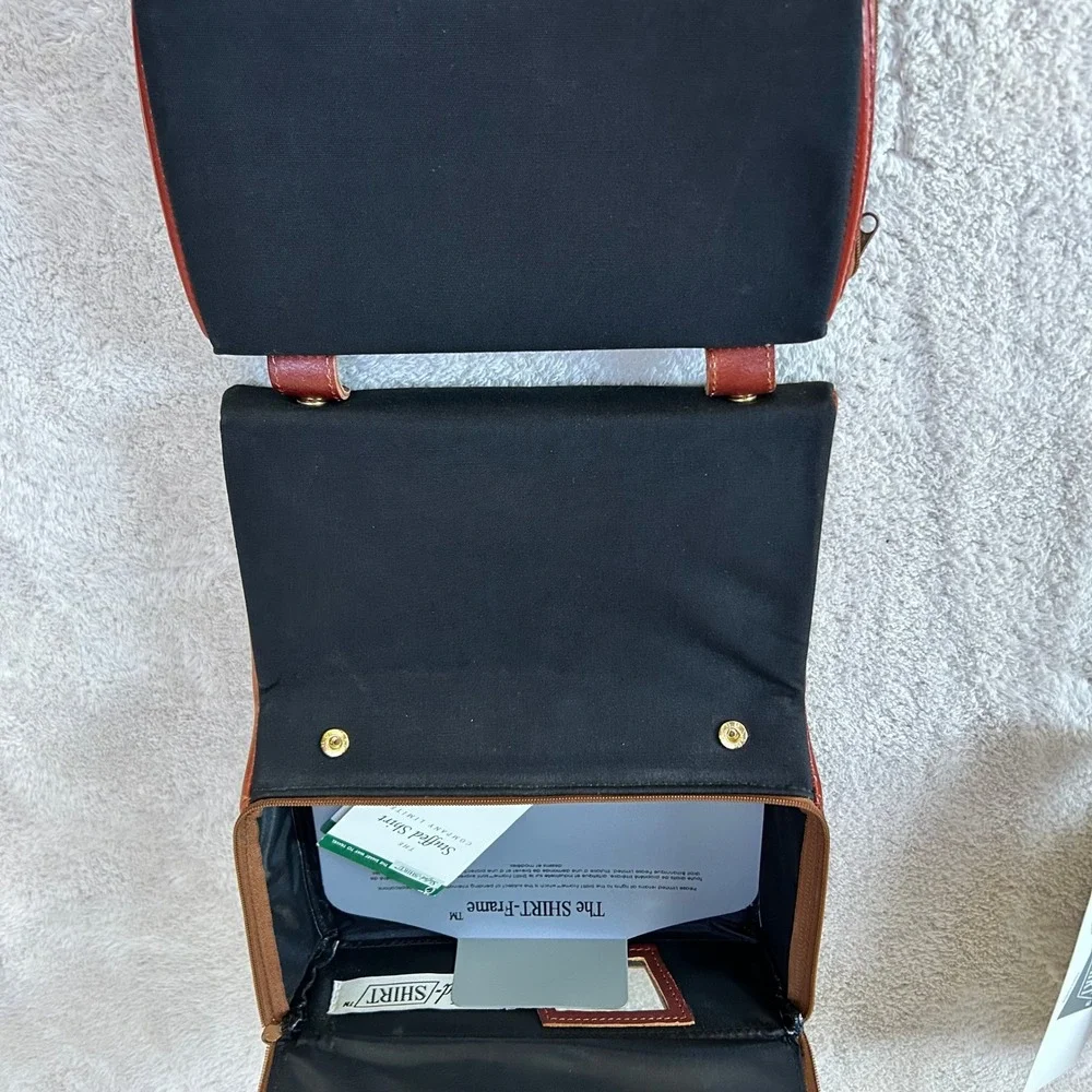 Stuffed Shirt Travel Organizer Set Black Canvas Leather Trim Made in England